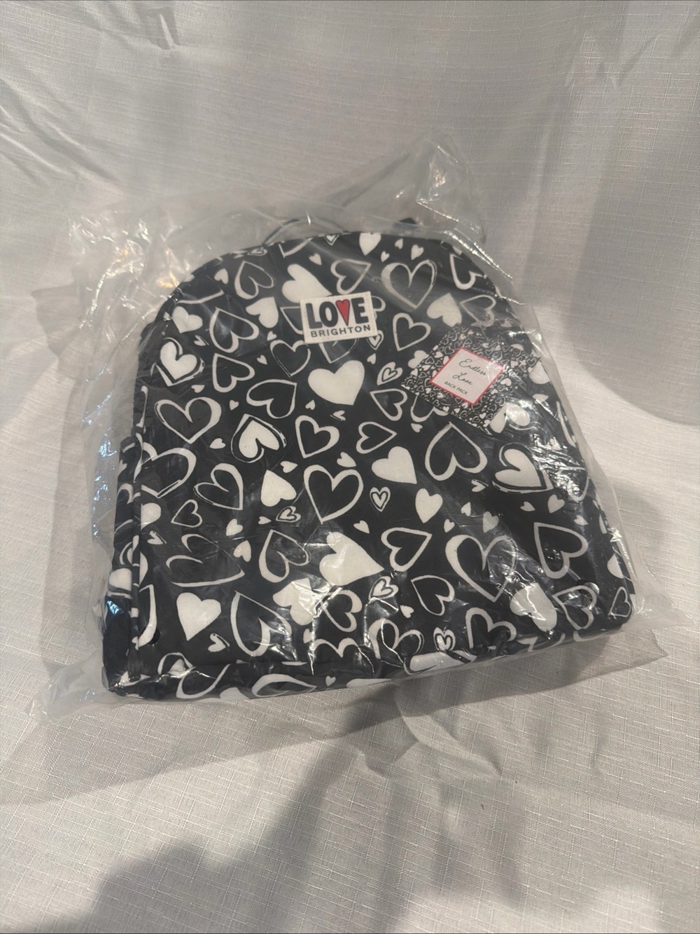 Brighton Black and White Heart Print Backpack